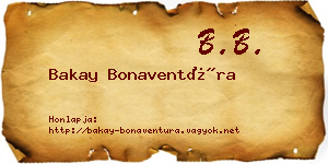 Bakay Bonaventúra névjegykártya